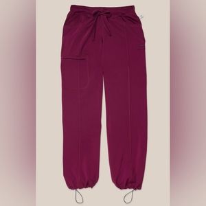 Cherokee Infinity Rib-Knit Drawstring Waist Scrub Pant in Wine Size 4X
